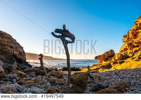 Stony Cove In The Jaizkibel Mountain In The Town Of Pasajes Near San Sebastian. Basque Country