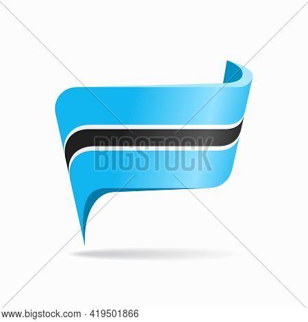 Botswanan Flag Map Pointer Layout. Vector Illustration.