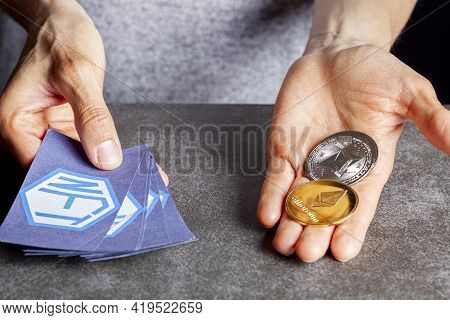 A Concept Image For Investing In Non Fungible Tokens (nfts) Through Ethereum Blockchain. These Are R