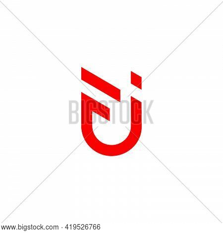 Abstract Letter Fj Simple Line Art Geometric Logo Vector