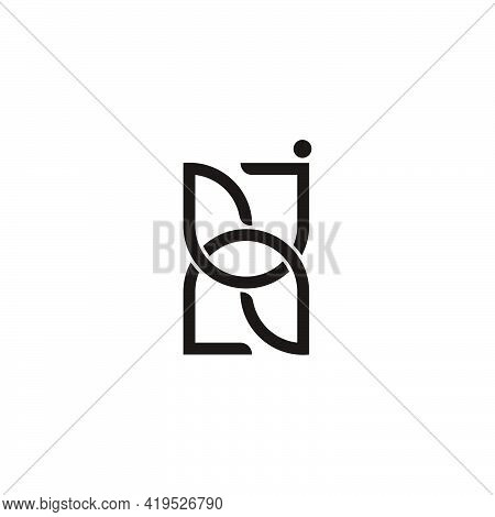 Letter Jn Linked Geometric Simple Logo Vector
