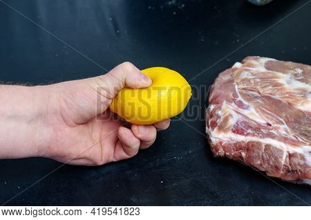 Homemade Capicola (coppa). Dry-cured Pork Loin Step-by-step Recipe. The Man Is Clutching A Ripe Yell