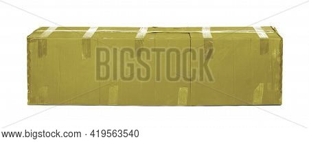 Very Large Green Cardboard Box, Isolated On White