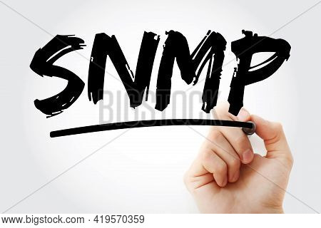 Snmp - Simple Network Management Protocol Acronym With Marker, Technology Concept Background