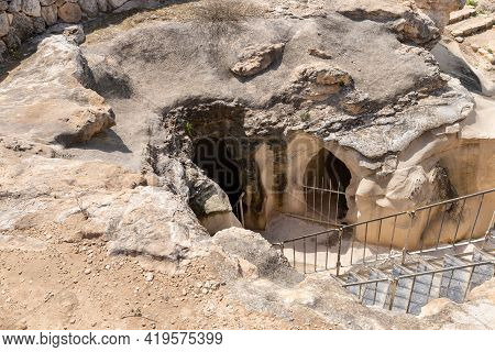 The Remains Of An Oil Press On The Excavations Of The Ancient Maresha City In Beit Guvrin, Near Kiry