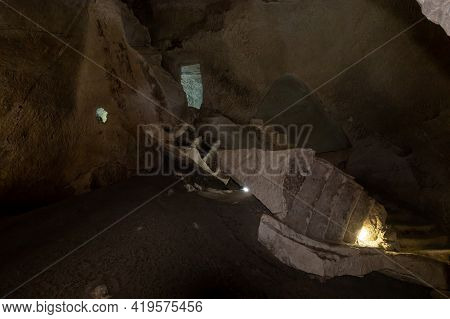 The Ruined Staircase In The Economic Cave - Columbarium - A Dovecote Near The Excavations Of The Anc