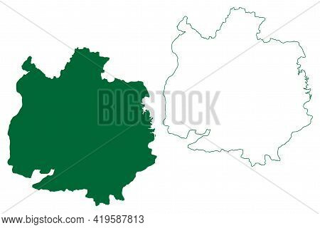 Ashoknagar District (madhya Pradesh State, Gwalior Division, Republic Of India) Map Vector Illustrat