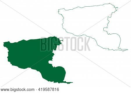 Barwani District (madhya Pradesh State, Indore Division, Republic Of India) Map Vector Illustration,