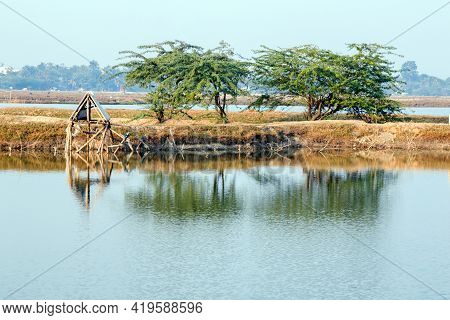 Scenic View And Landscape Of Rural West Bengal. Photo Taken At North 24 Parganas West Bengal India.