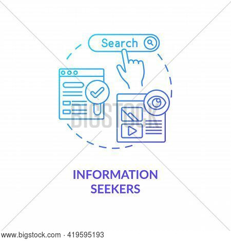 Information Seekers Concept Icon. Internet Consumer Behavior Idea Thin Line Illustration. Choosing E