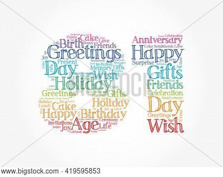 Happy 81st Birthday Word Cloud, Holiday Concept Background