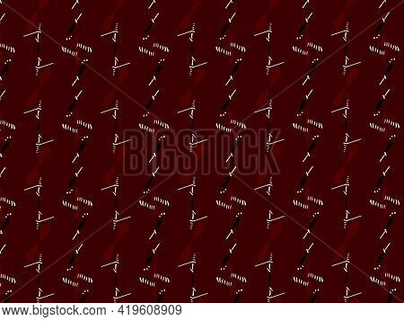 Maroon Ajrak Block Print Abstract Geometric Block Pattern For Textile Design Background Wall Paper T