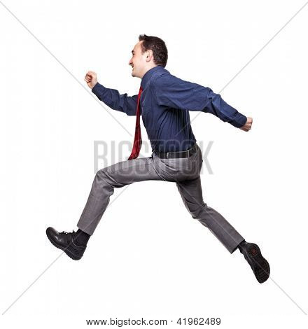 salto imprenditore isolato on white background