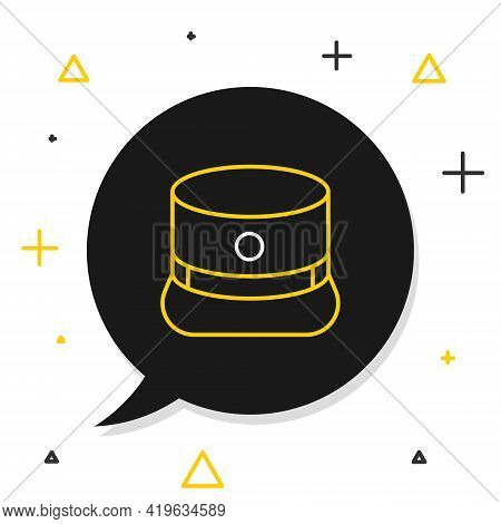 Line Kepi Icon Isolated On White Background. Cap Army Uniform Headgear. Historic General Hat. Colorf