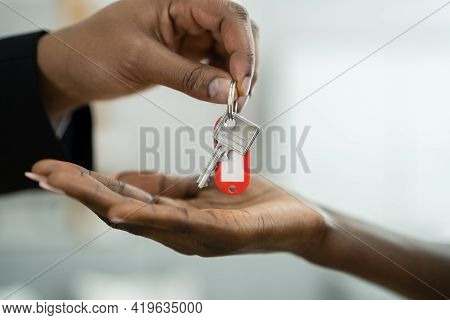 Real Estate House Key Handover By Agent