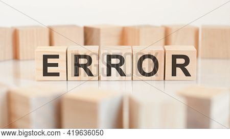 Word Error Written On Wood Block, Concept