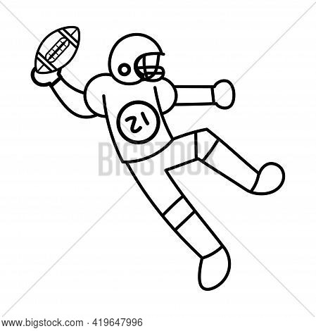 Isolated Amercian Football Player. Sport Icon - Vector