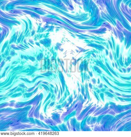 Fantastic Colorful Energy Wavy Background. Luminous Aurora Seamless Light Blue Wallpaper. Viridescen