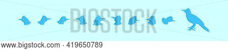 Set Of Roadrunner Cartoon Icon Design Template With Various Models. Modern Vector Illustration Isola