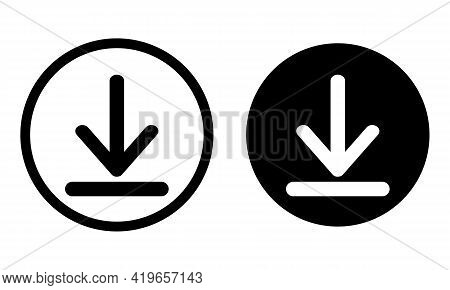 Set Of Download Icons. Simple Vector Illustration.