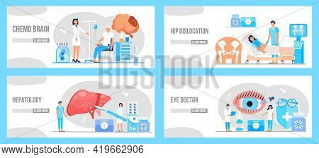 Medical Ophthalmologist Eyesight Check Up. Conjunctivitis Concept Vector. Rheumatoid Arthritis Of Th