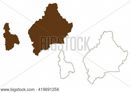 Wolfenbuttel District (federal Republic Of Germany, Rural District, State Of Lower Saxony) Map Vecto