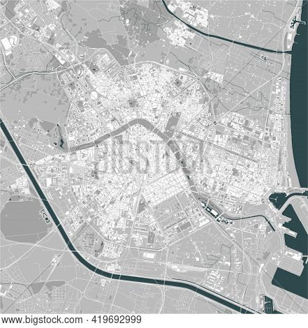 Map Of The City Of Valencia, Spain