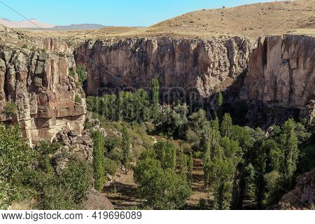 Ihlara Valley, Turkey - October 5, 2020: This Is The Melendi Creek Canyon In The Ihlara Valley, Whic