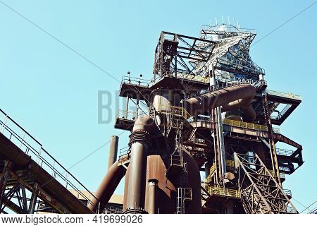 Ostrava, Czech Republic - April 21, 2019: Observation Tower Named Bolt Tower Was Built Over Blast Fu