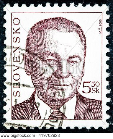 Slovakia - Circa 2000: Postage Stamp Printed In Slovakia Shows Rudolf Schuster Is A Slovak Politicia