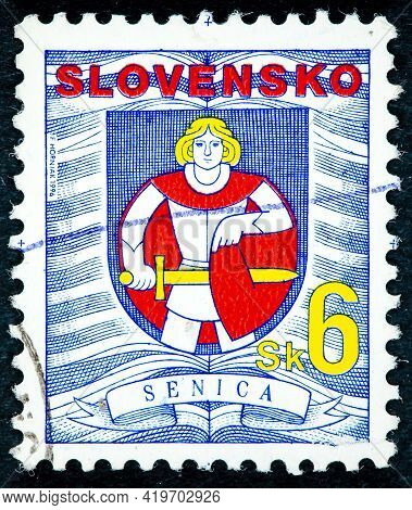 Slovakia - Circa 1996: A Stamp Printed In Slovakia From The 