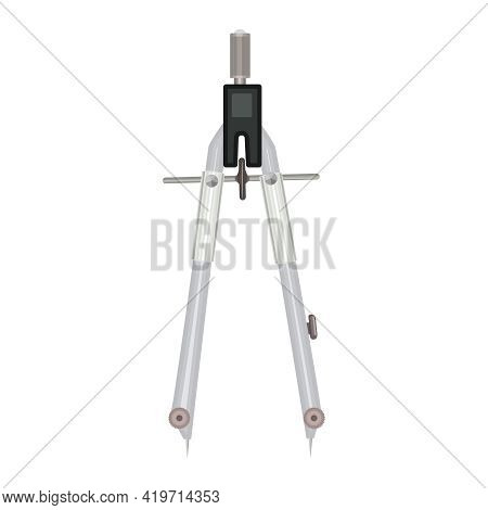 Compass Icon Isolated On White Background. Drawing Compass. Technical Instrument For Drafting Circle