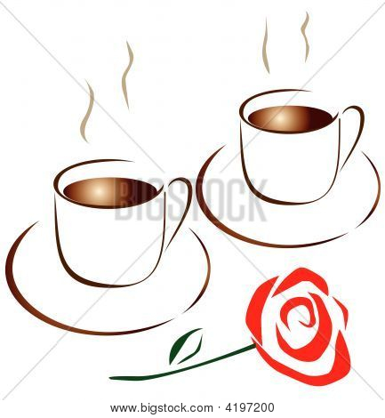 Zwei Tassen Kaffee für Liebhaber