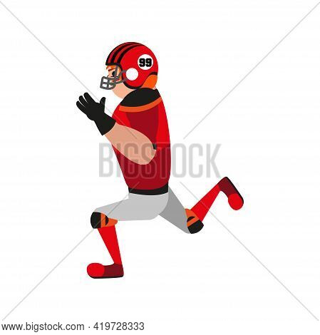Isolated Amercian Football Player. Sport Icon - Vector