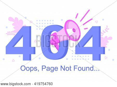 404 Error And Page Not Found Vector Illustration. Lost Connect Problem, Warning Sign, Or Site Breakd