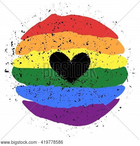 Lgbt Pride Heart Lesbian, Gay, Bisexual, Transgender. Rainbow Flag. Lgbtq Heart. Gay And Lesbian Lov