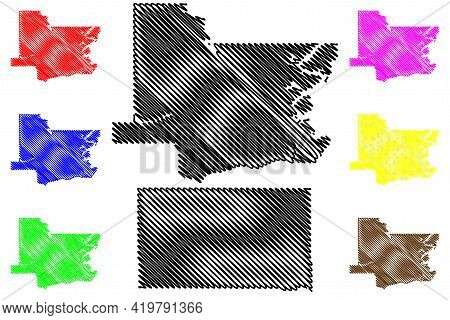 Wagoner And Washita County, Oklahoma State (u.s. County, United States Of America, Usa, U.s., Us) Ma