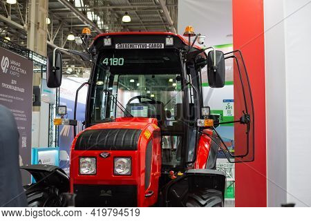 Moscow, Russia - 14 April 2021 : Show Model Of Tactor On International Exhibition Of Transport And L