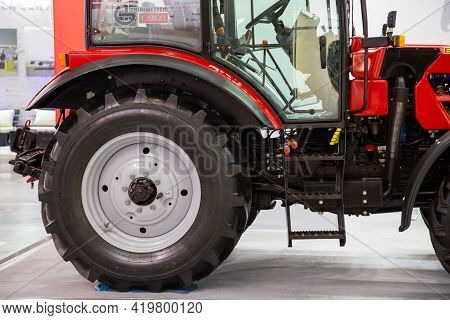 Moscow, Russia - 14 April 2021 : Show Model Of Tactor On International Exhibition Of Transport And L