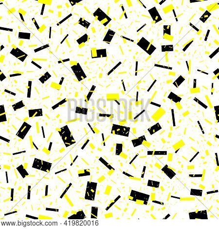 Abstract Geometric Seamless Pattern Yellow And Black. Vector Illustration