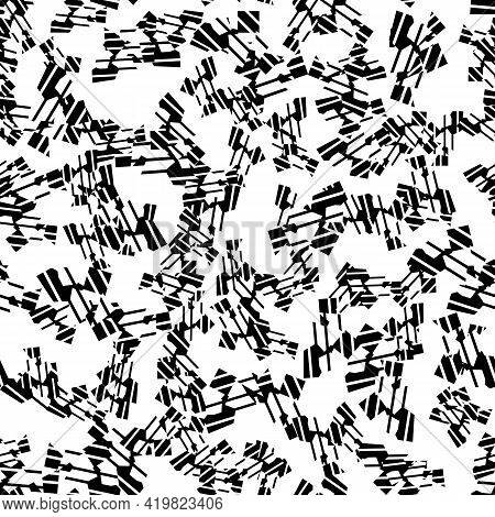 Abstract Geometric Seamless Pattern .monochrome Vector Background