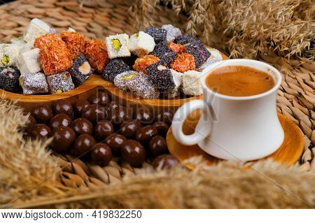 Delicious Food And Drink Preparet For Serving