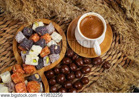 Delicious Food And Drink Preparet For Serving