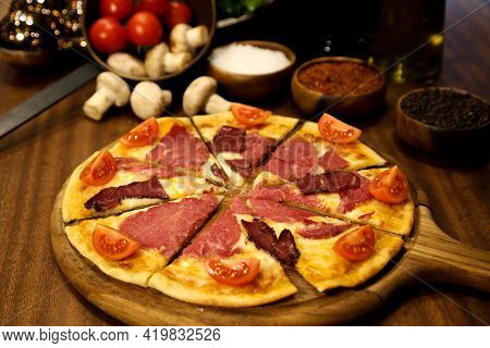 Delicious Food And Drink Preparet For Serving