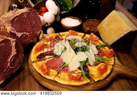 Delicious Food And Drink Preparet For Serving