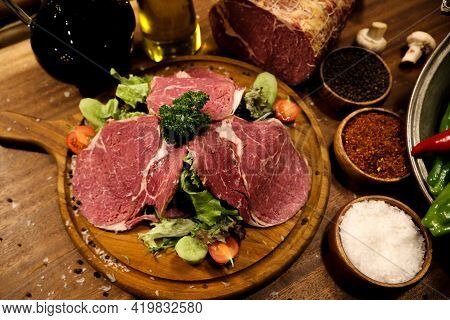 Delicious Food And Drink Preparet For Serving