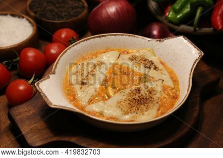 Delicious Food And Drink Preparet For Serving