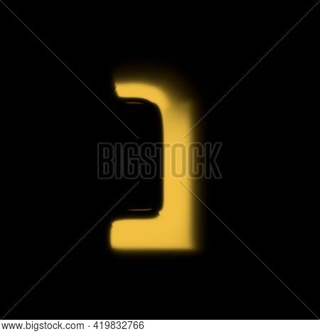 Gold Realistic 3d Rendering Hebrew Alphabet, Shiny Metallic Jewfish Symbols And Characters