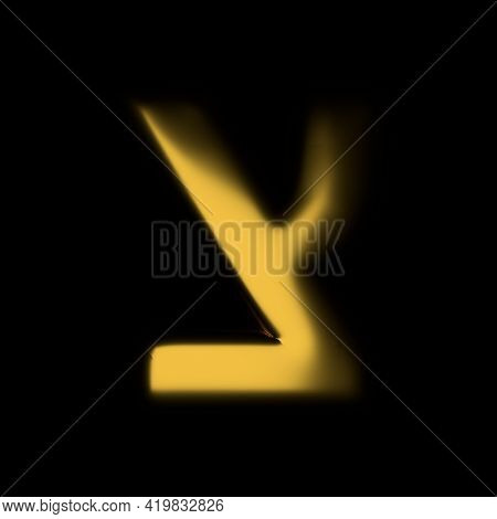 Gold Realistic 3d Rendering Hebrew Alphabet, Shiny Metallic Jewfish Symbols And Characters