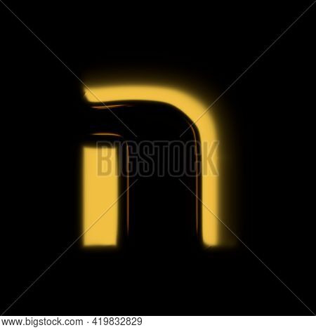 Gold Realistic 3d Rendering Hebrew Alphabet, Shiny Metallic Jewfish Symbols And Characters